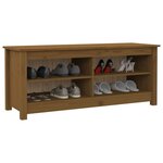 vidaXL Banc à chaussures Marron miel 110x38x45 5 cm Pin massif