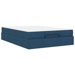 vidaXL Cadre de lit avec matelas Bleu 140 x 190 cm tissu