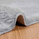 vidaXL Tapis en Fourrure Synthétique de Lapin Olite Gris 120 x 120 cm