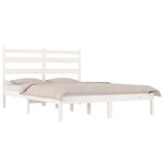 vidaXL Cadre de lit sans matelas blanc bois massif 120x200 cm