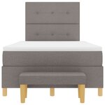 Lit Box Spring vidaXL avec Matelas & Banc Taupe 120x200 cm Tissu