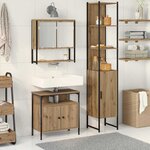 vidaXL Ensemble de mobilier de salle de bain 3 Pièces chêne artisanal