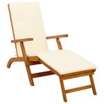 vidaXL Chaise longue inclinable et pliable 2 Pièces Crème blanc