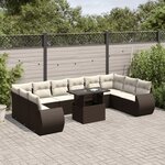 vidaXL Salon de jardin et coussins 11 Pièces marron résine tressée