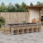 vidaXL Ensemble à manger de jardin et coussins 17 Pièces mélange beige