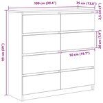 vidaXL Buffet sonoma gris 100x35x99 cm bois d'ingénierie