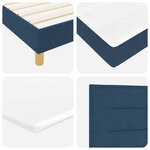 Lit Box Spring vidaXL avec Matelas Bleu 100x200 cm Tissu