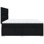 vidaXL Sommier à lattes de lit avec matelas Noir 200x200 cm Tissu