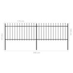 vidaXL Clôture de jardin avec dessus en lance Acier 3 4 x 1 m Noir
