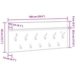 vidaXL Porte-manteau mural avec étagère avec stockage Vieux bois 100 x 40 x 12 cm
