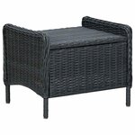 vidaXL Chaise inclinable de jardin tabouret résine tressée gris foncé