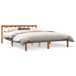 vidaXL Cadre de lit sans matelas cire marron 150x200cm bois pin massif
