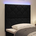 vidaXL Tête de Lit LED avec des lumières à LED Noir 100 cm Velours