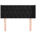 vidaXL Tête de lit avec oreilles Noir 93x16x78/88 cm Velours