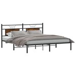 vidaXL Cadre de lit sans matelas chêne fumé 183x203 cm bois ingénierie