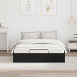vidaXL Cadre de lit ottoman avec stockage Chêne noir 193 x 120 x 25 cm