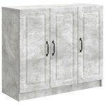 vidaXL Buffet Gris béton 89 x 34 5 x 77 cm Bois d'ingénierie