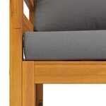 vidaXL Chaise de jardin avec coussins gris foncé Bois d'acacia massif