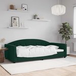 vidaXL Lit de repos sans matelas vert foncé 100x200 cm velours