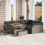 vidaXL Ensemble de canapé de jardin 12 Pièces Gris polyrotin