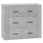 vidaXL Buffets 3 Pièces gris béton bois d'ingénierie