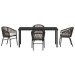 vidaXL Ensemble de salle à manger pour jardin 5 Pièces Marron Poly rotin