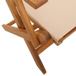vidaXL Ensemble à manger de jardin 7 Pièces beige tissu et bois massif