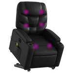 vidaXL Fauteuil inclinable de massage électrique noir similicuir