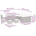 vidaXL Ensemble de canapé de jardin 14 Pièces Gris polyrotin