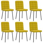 vidaXL Chaises à manger lot de 6 jaune velours