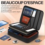 ACROPAQ Porte Document Anti feu & Impermiable convient pour PC 14"- 7 compartiments- Serrure à 3 chiffres- Mallette