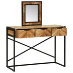vidaXL Table de maquillage avec miroir 100x40x120 cm Bois massif d'acacia