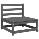 vidaXL Canapés centraux de jardin coussins2Pièces Gris Bois de pin massif