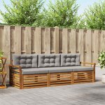 vidaXL Ensemble de canapés d'extérieur 3 pc Gris Naturel et Clair