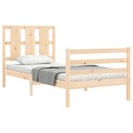 vidaXL Cadre de lit avec tête de lit 90x200 cm bois massif