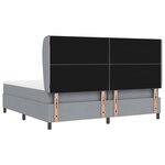 vidaXL Lit à ressorts avec matelas Gris clair 200 x 200 cm tissu