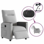 vidaXL Fauteuil inclinable électrique gris nuage tissu
