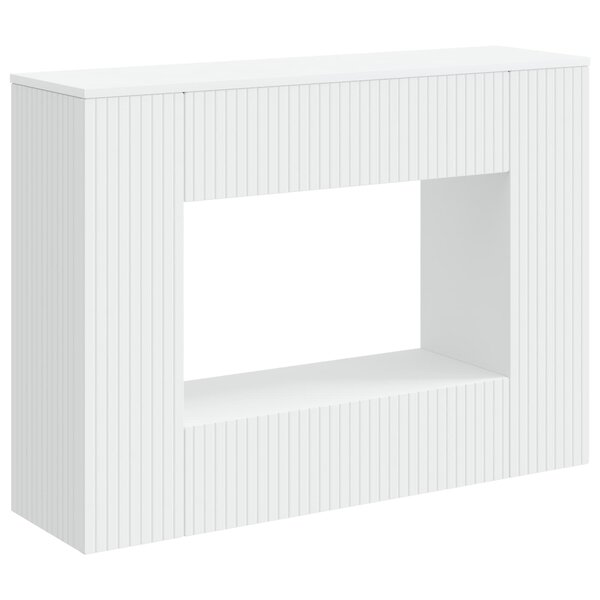 vidaXL Table console Rayé Blanc 101 x 29 x 74 cm Bois d’ingénierie
