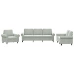 vidaXL Ensemble de canapés 3 Pièces avec coussins Gris clair Velours