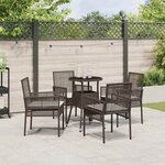 vidaXL Ensemble de salle à manger pour jardin 5 Pièces Marron Poly rotin