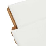 vidaXL Transat Blanc crème 188 x 55 x 59 cm Bois de teck solide