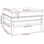 vidaXL Repose-pied de jardin avec coussin crème Bois de pin massif