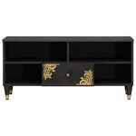 vidaXL Meuble TV Noir 100 x 33 x 46 cm Bois de mangue massif