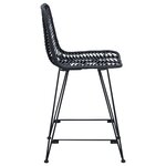 vidaXL Chaise de bar 2 Pièces Noir 44 5 x 54 5 x 97 5 cm Rotin et métal