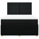vidaXL Sommier à lattes de lit avec matelas Noir 140x190 cm Tissu