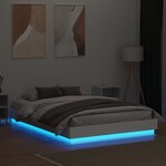 vidaXL Cadre de lit avec LED sans matelas blanc 160x200 cm