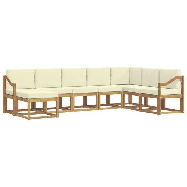 vidaXL Ensemble de canapés d'extérieur 8 pc Blanc et crème