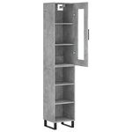 vidaXL Buffet haut Gris béton 34 5x34x180 cm Bois d'ingénierie