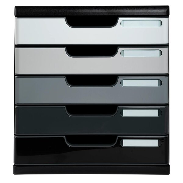 Module De Classement Modulo Shades Of Grey 5 Tiroirs Fermés - Nuances De Gris - Exacompta