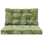 vidaXL Coussin de canapé d'extérieur 2 Pièces Modèle feuille Polyester